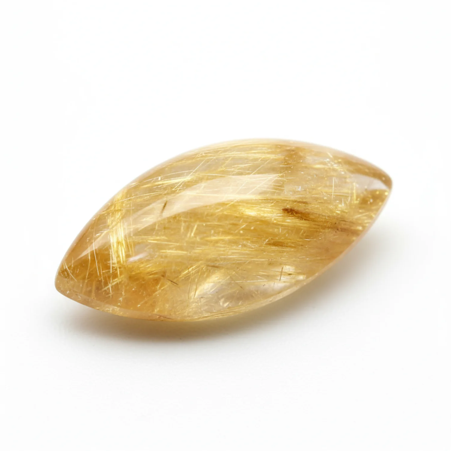 Golden Rutile 1PC Medium 7x14 MM Marquise Cabochon Yellow Fiery semi Precious Loose Gemstone