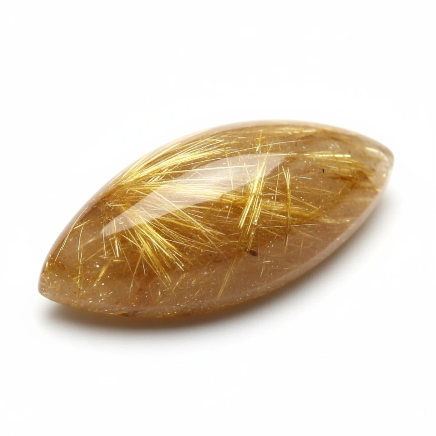 Golden Rutile 1PC Medium 7x14 MM Marquise Cabochon Yellow Fiery semi Precious Loose Gemstone - Image 2