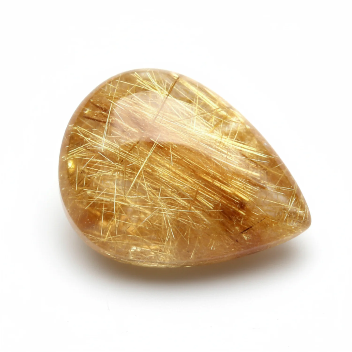 Golden Rutile 1PC Medium 8x10 MM Pear Cabochon Yellow Shine semi Precious Loose Gemstones - Image 2