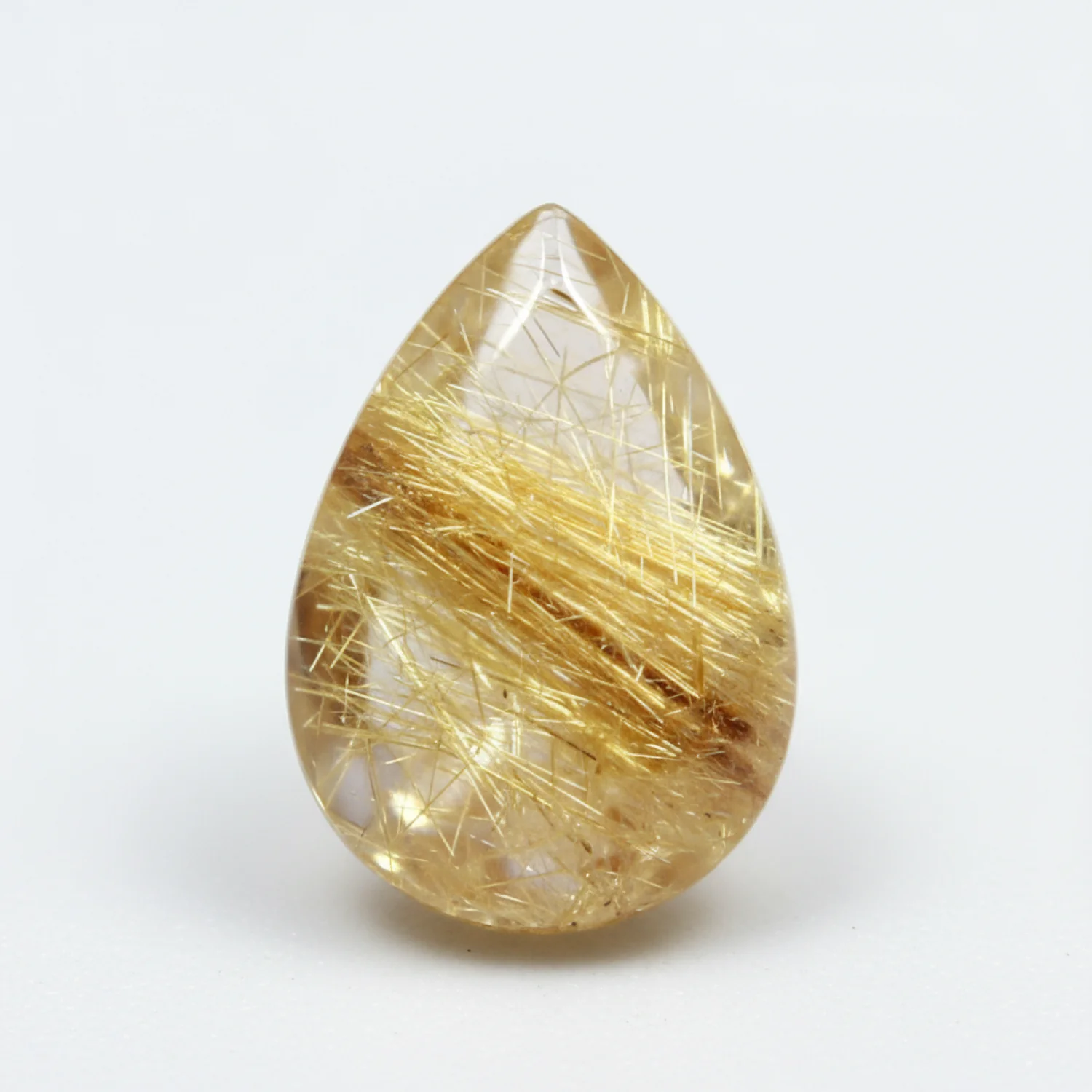 Golden Rutile 1PC Small 6x8 MM Pear Cabochon Yellow Polished semi Precious Precious Gemstone - Image 2