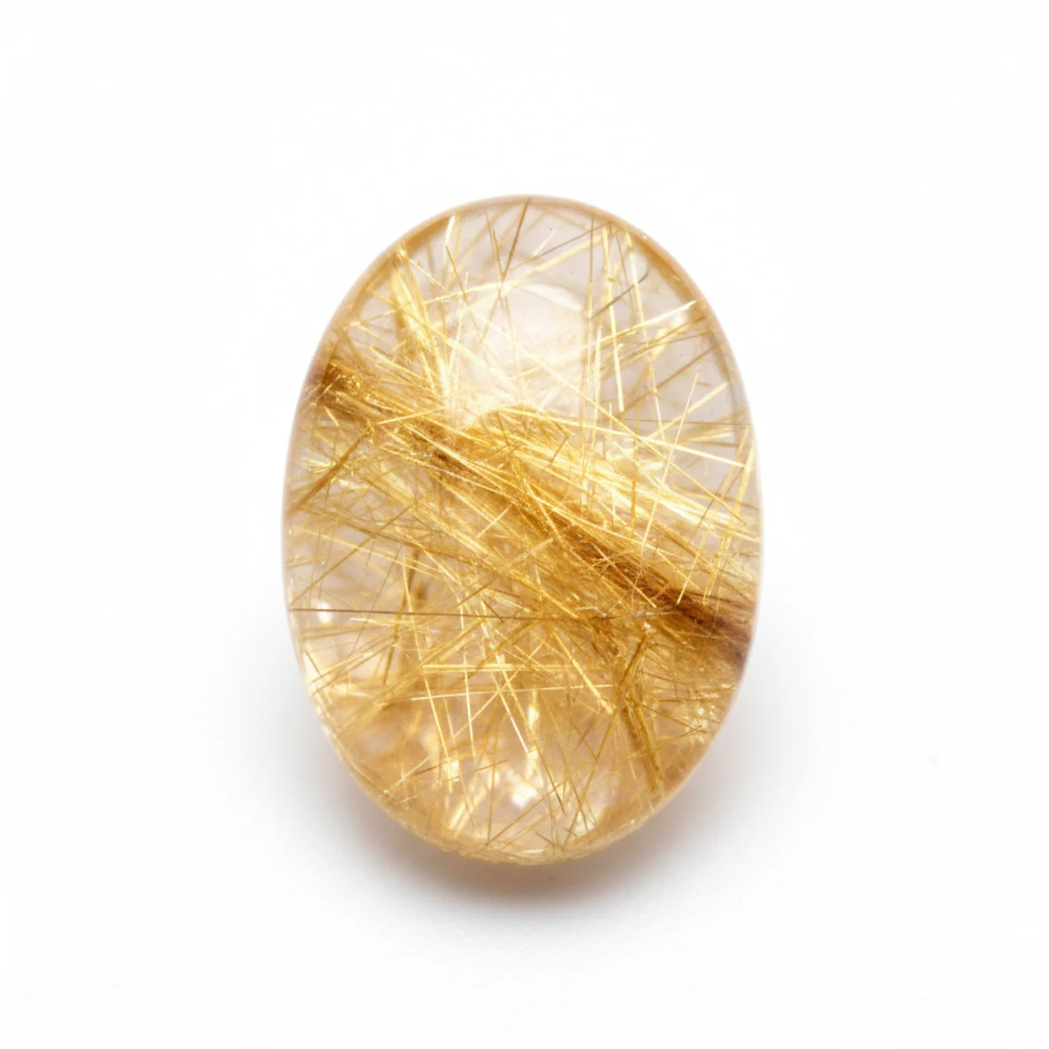 Golden Rutile 1PC Small 6x9 MM Oval Cabochon Yellow Lustrous semi Precious Gems - Image 2