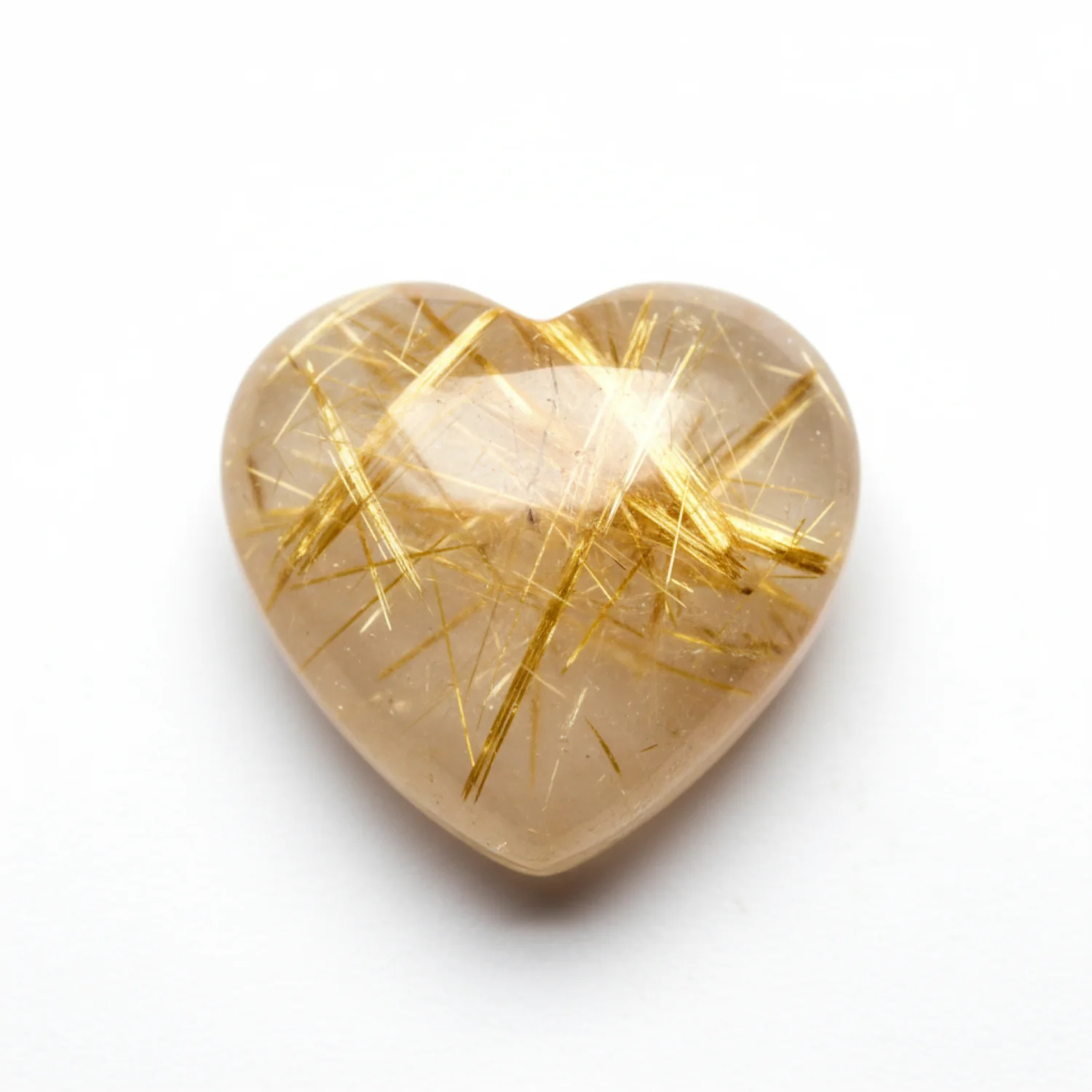 Golden Rutile 1PC Small 8x8 MM Heart Cabochon Yellow Fiery semi Precious Semi Precious Gemstone - Image 2