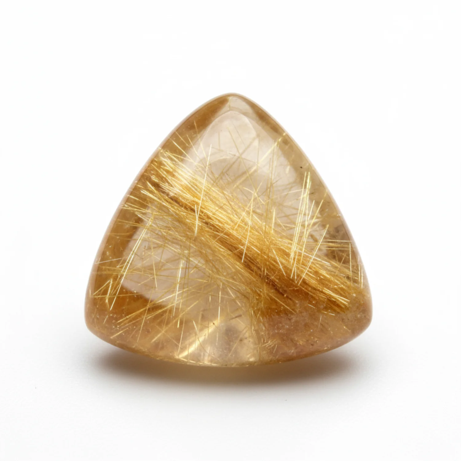 Golden Rutile 1PC Tiny 6x6 MM Triangle Cabochon Yellow Polished semi Precious Loose Gemstones - Image 2