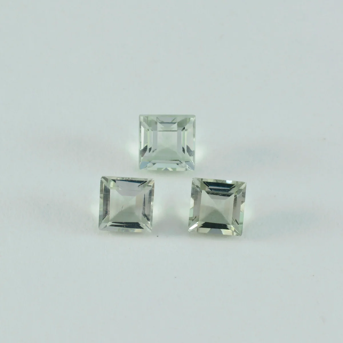 Green Amethyst 10PC Tiny 3x3 MM Square Faceted Green Fiery Semi Precious Gems - Image 2