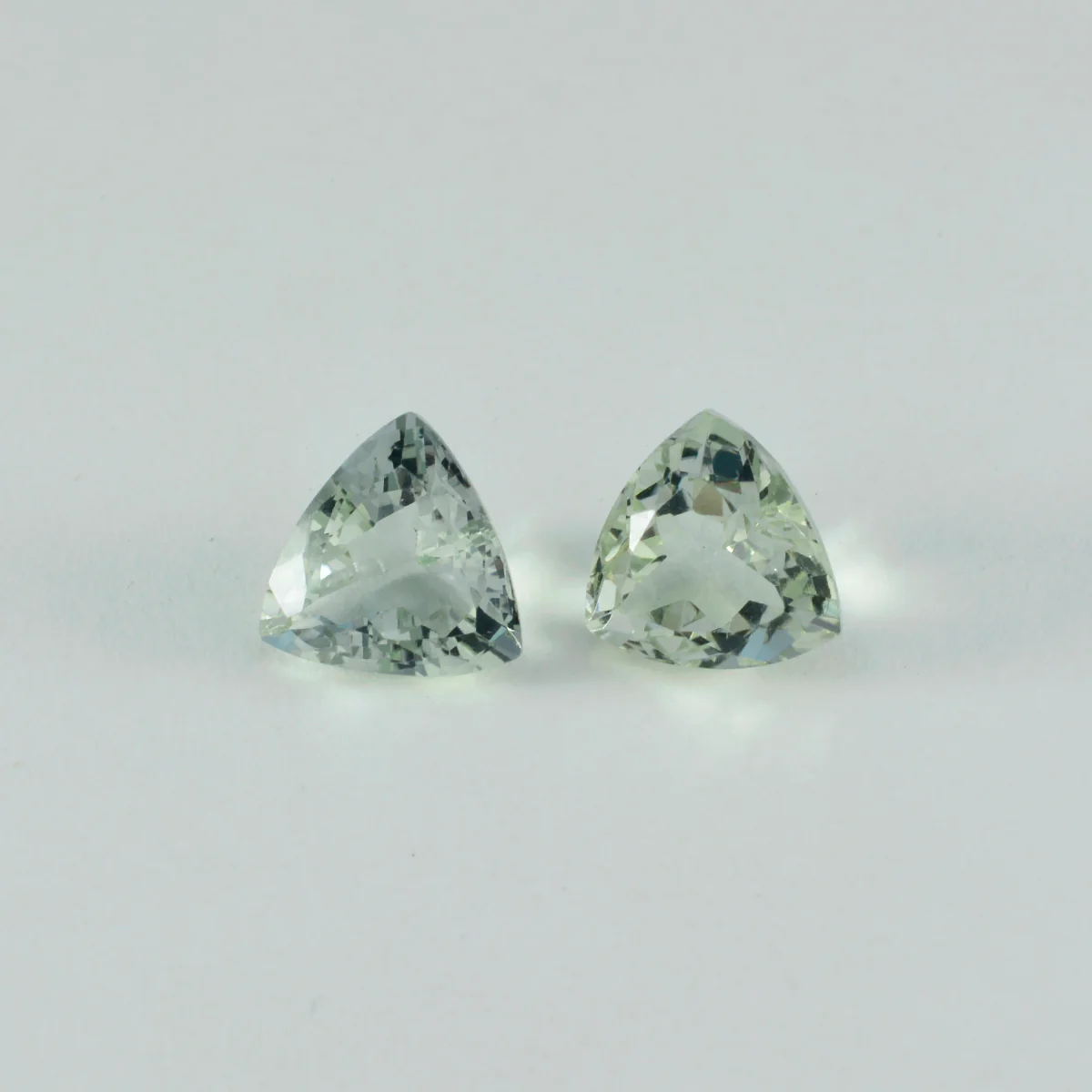 Green Amethyst 10PC Tiny 4x4 MM Triangle Faceted Green Brilliant Semi Precious Loose Gems