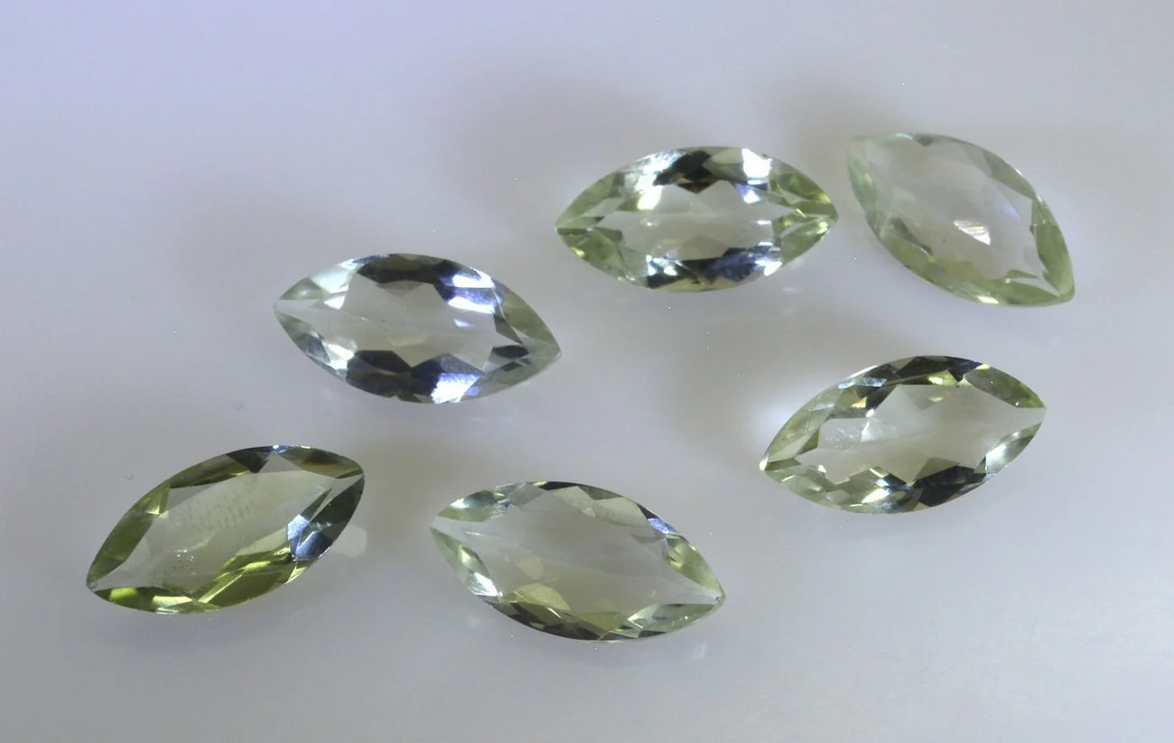 Green Amethyst 1PC Chunky 10x20 MM Marquise Faceted Green Sparkling Semi Precious Gems