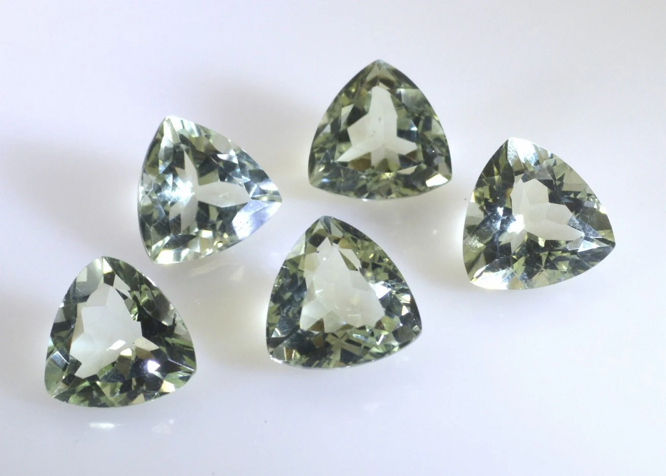 Green Amethyst 1PC Chunky 13x13 MM Triangle Faceted Green Natural Semi Precious Loose Gemstone - Image 4