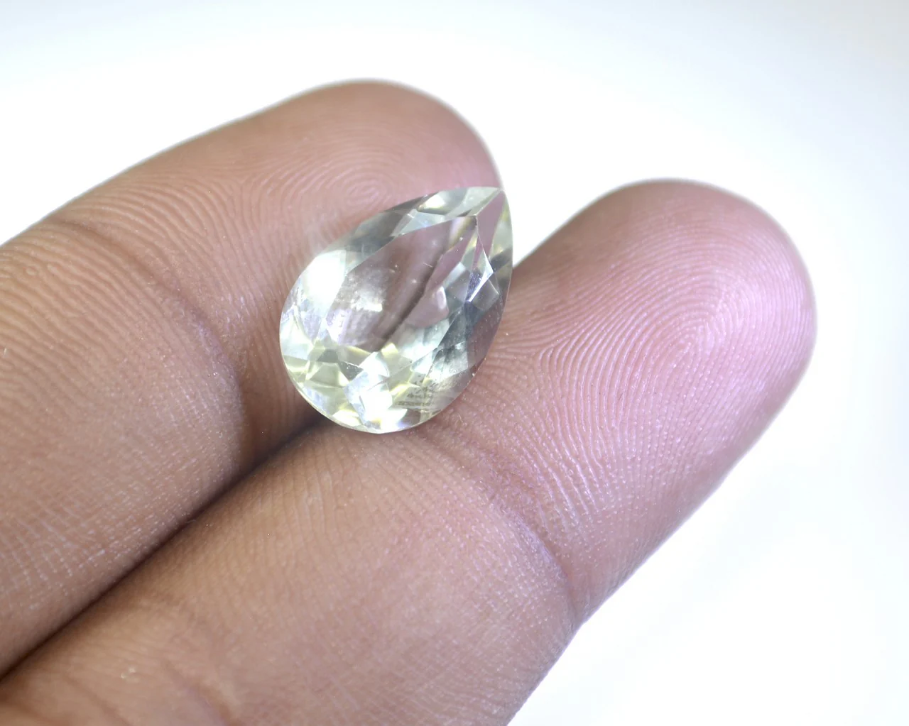 Green Amethyst 1PC Chunky 13x18 MM Pear Faceted Green High-Quality Semi Precious Loose Gems - Image 4