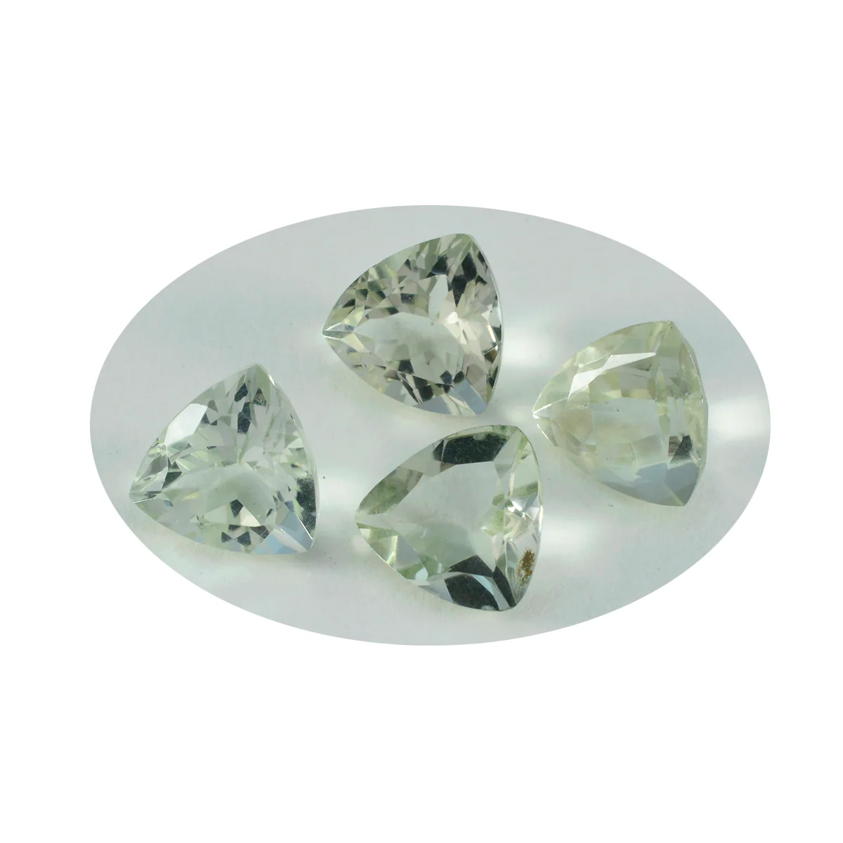 Green Amethyst 1PC Chunky 14x14 MM Triangle Faceted Green Genuine Semi Precious Loose Gemstones - Image 3