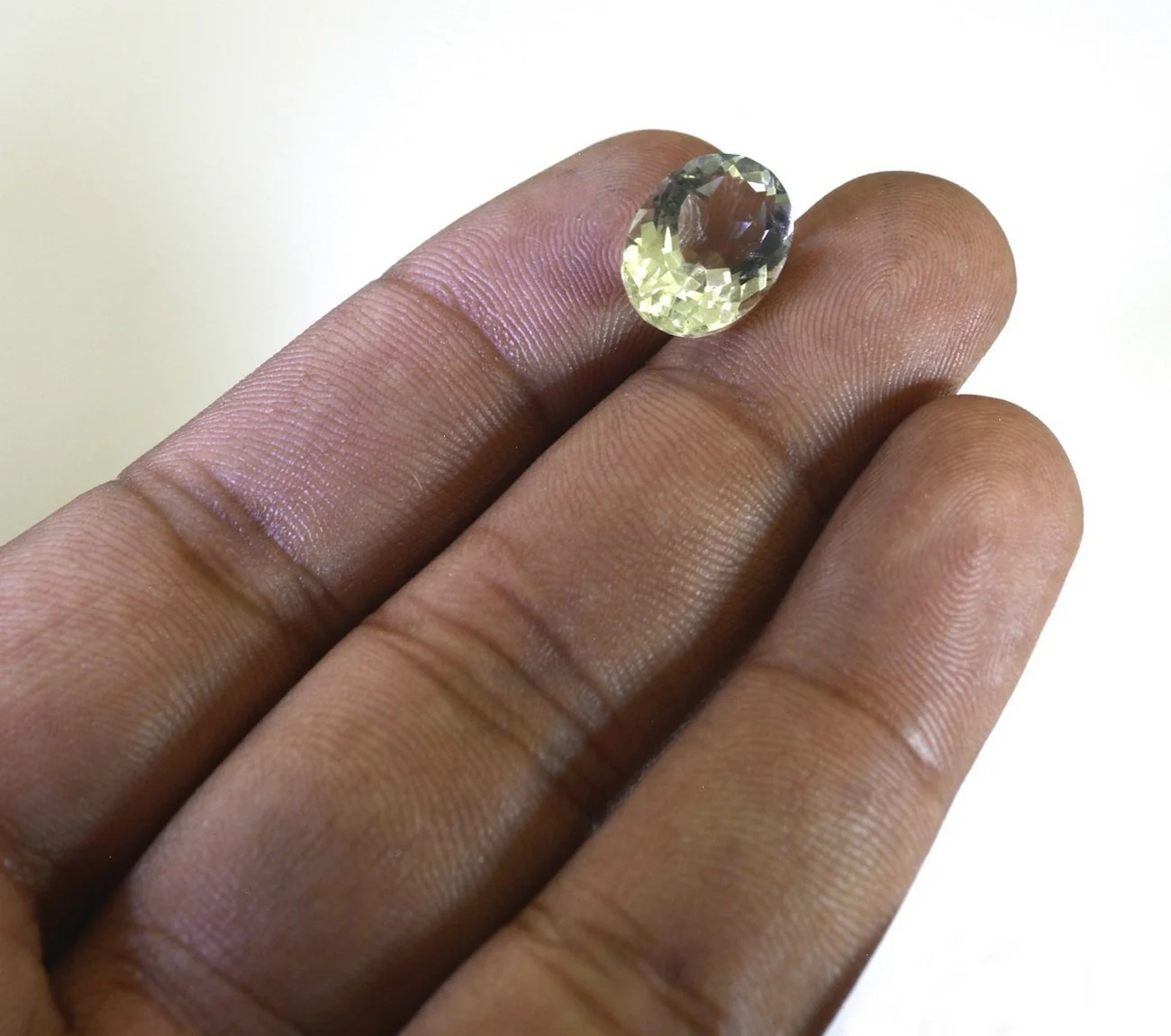 Green Amethyst 1PC Large 10x12 MM Oval Faceted Green Natural Semi Precious Gems - Image 4
