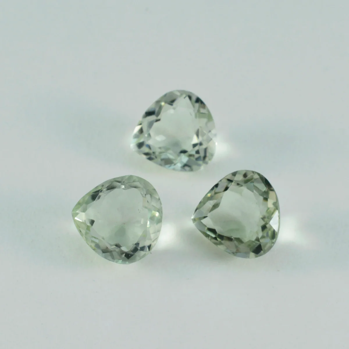 Green Amethyst 1PC Large 11x11 MM Heart Faceted Green Fine Semi Precious Gems - Image 3