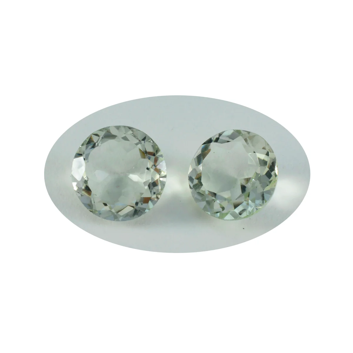 Green Amethyst 1PC Large 11x11 MM Round Faceted Green Fine Semi Precious Gems - Image 2