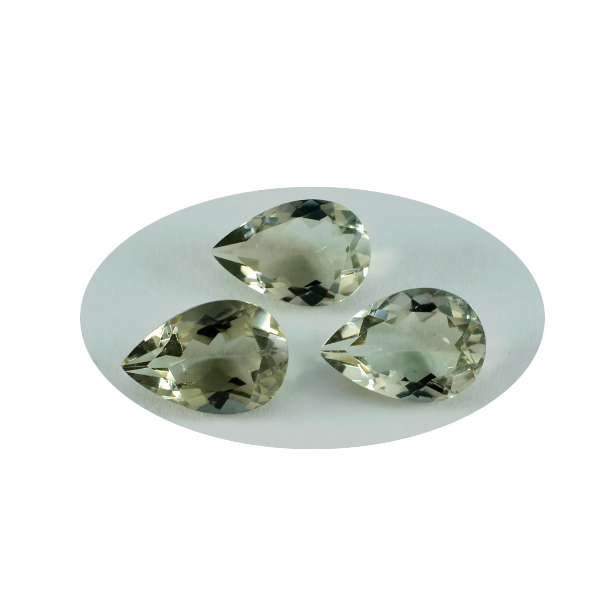 Green Amethyst 1PC Medium 8x10 MM Pear Faceted Green Polished Semi Precious Loose Gemstones - Image 3