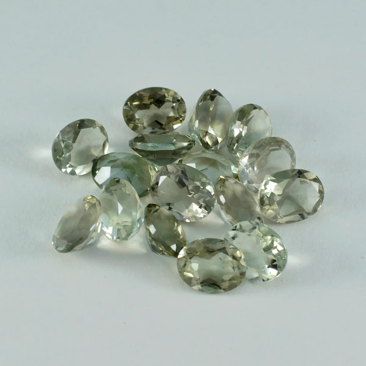 Green Amethyst 1PC Small 6x8 MM Oval Faceted Green Polished Semi Precious Loose Gems - Image 3