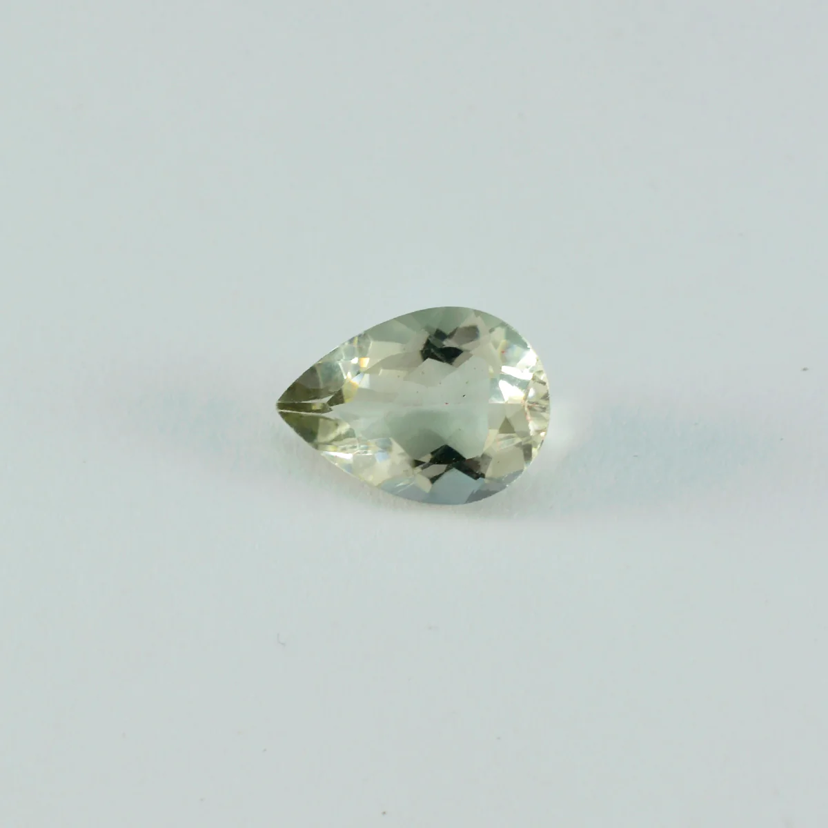 Green Amethyst 1PC Small 6x9 MM Pear Faceted Green Fiery Semi Precious Gems