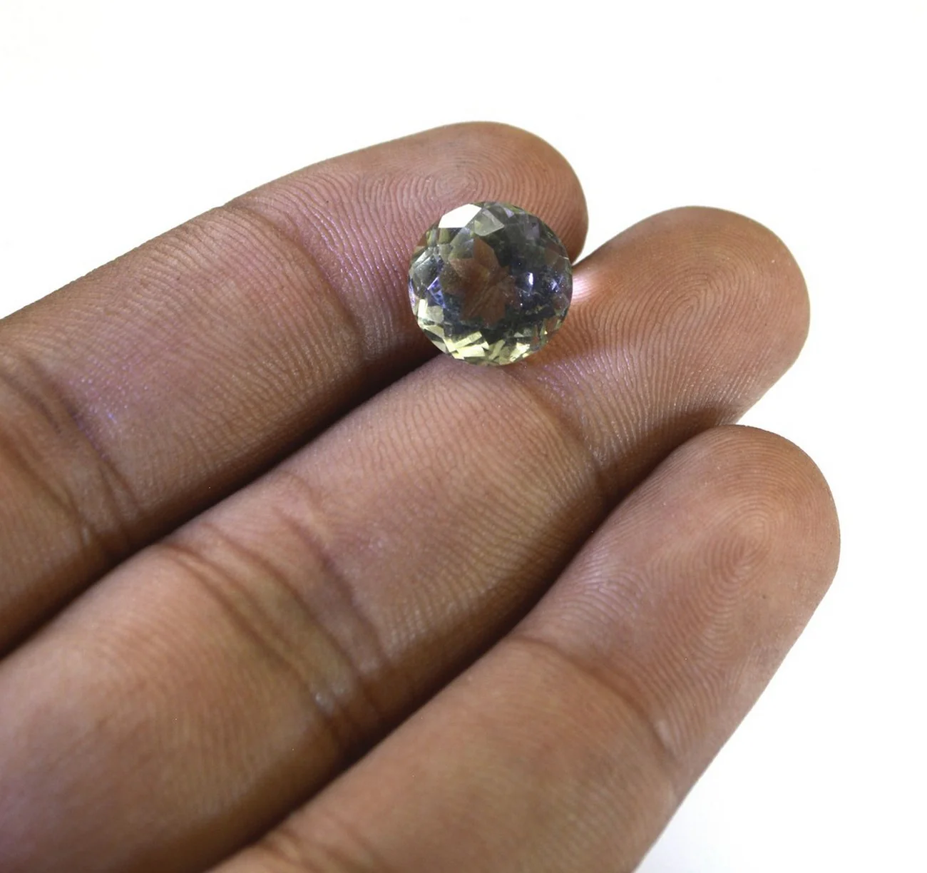 Green Amethyst 1PC Small 7x7 MM Round Faceted Green Splendid Semi Precious Gems - Image 3