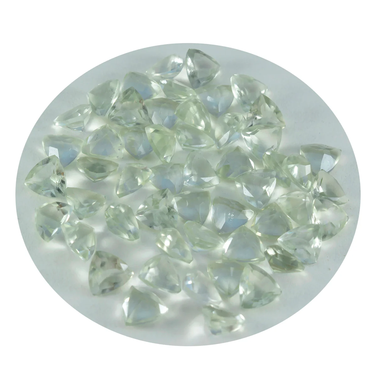 Green Amethyst 1PC Small 7x7 MM Triangle Faceted Green Splendid Semi Precious Gems - Image 2
