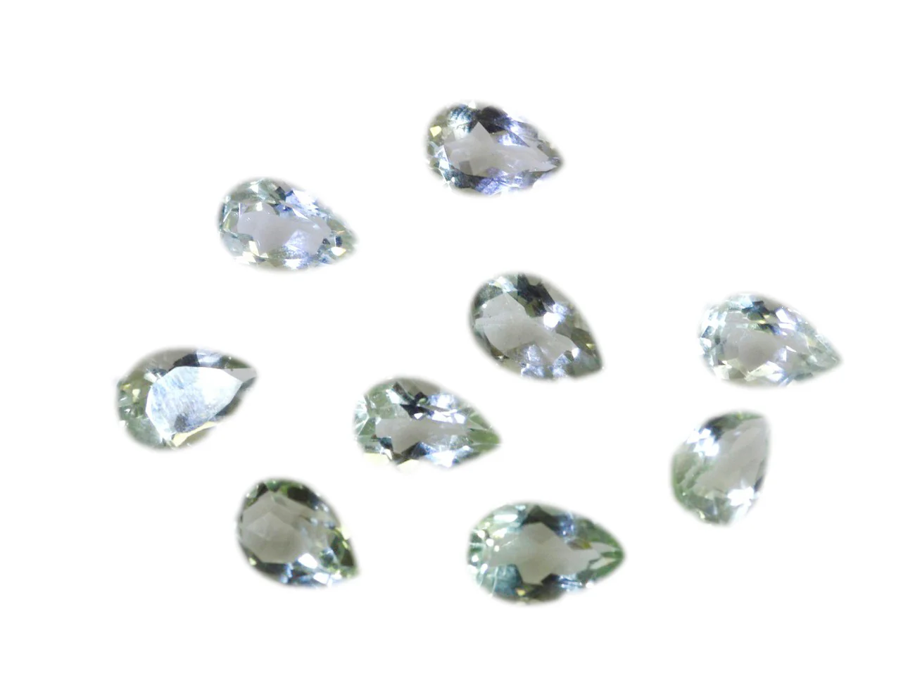 Green Amethyst 1PC Small 7x9 MM Pear Faceted Green Brilliant Semi Precious Loose Gems - Image 3