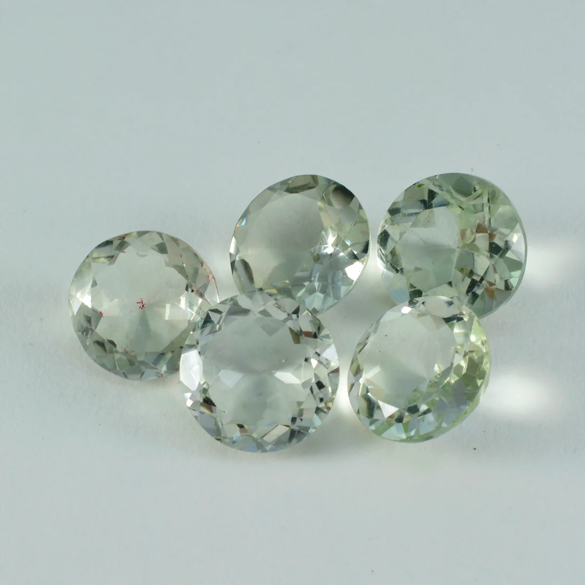 Green Amethyst 1PC Small 8x8 MM Round Faceted Green Luster Semi Precious Loose Gems - Image 3