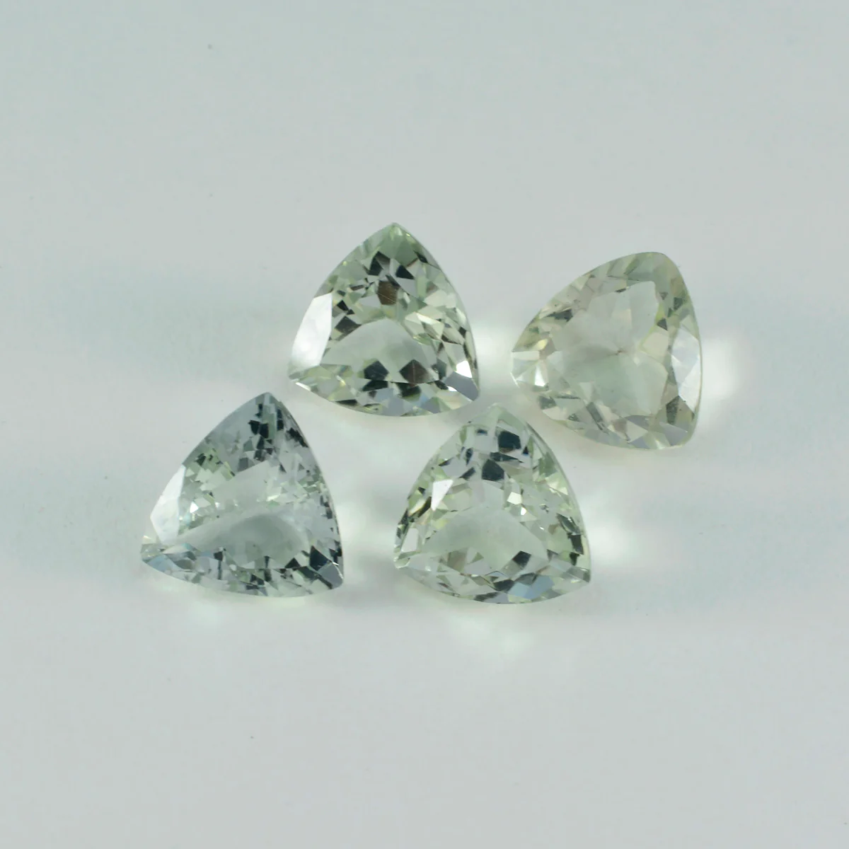 Green Amethyst 1PC Small 8x8 MM Triangle Faceted Green Luster Semi Precious Loose Gems