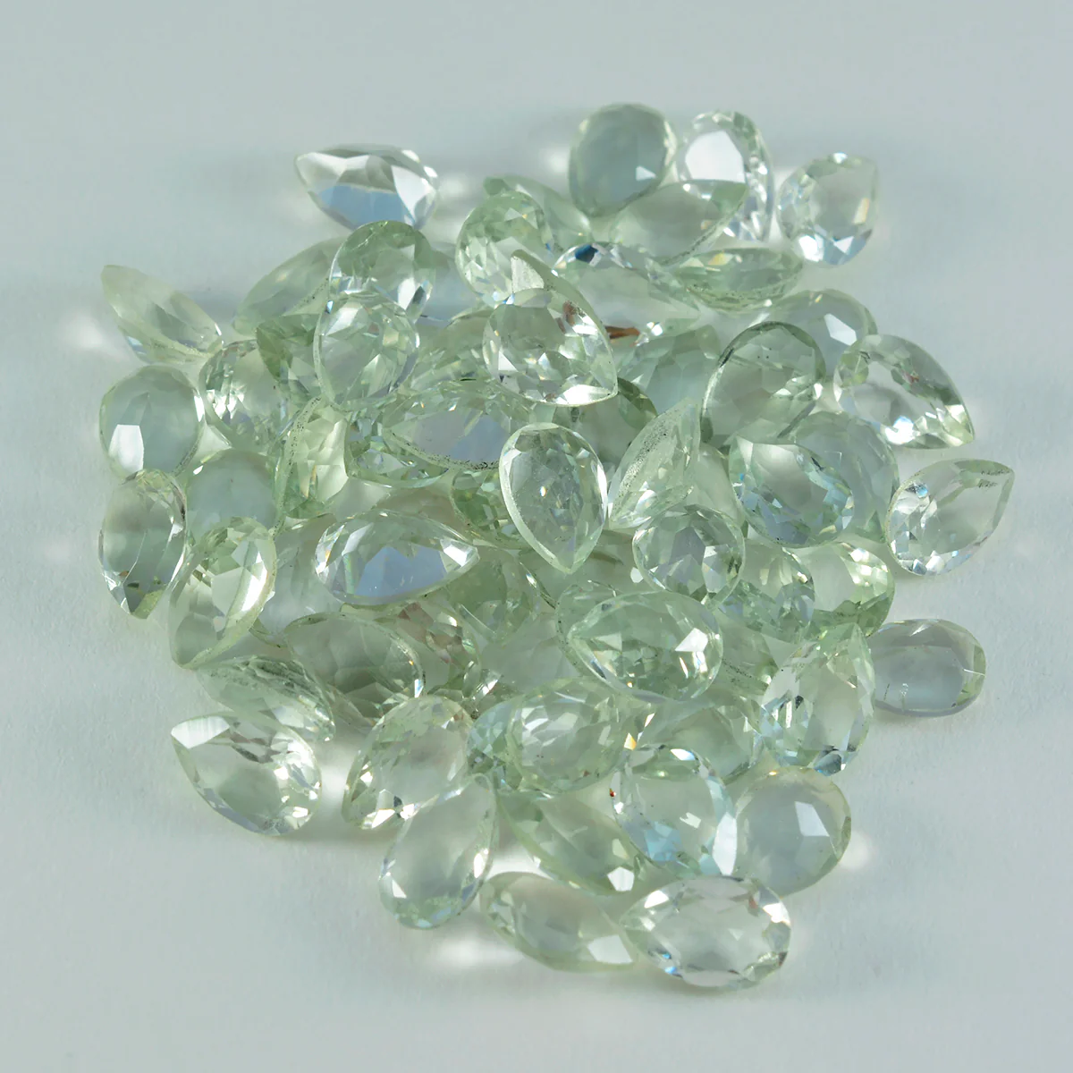 Green Amethyst 1PC Tiny 4x6 MM Pear Faceted Green Genuine Semi Precious Loose Gems - Image 3