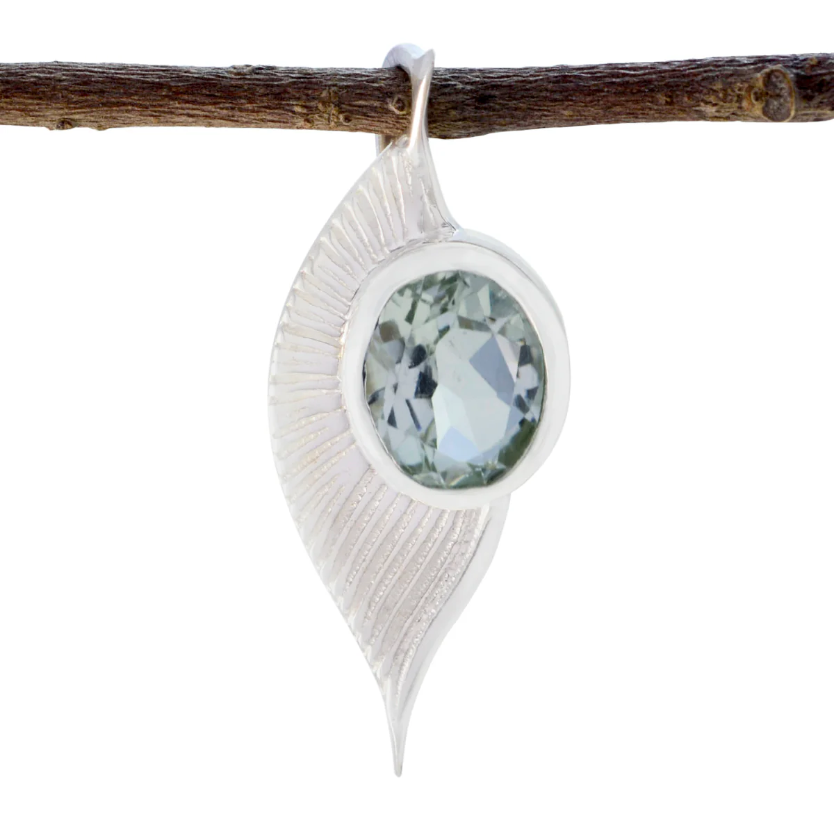 Green Amethyst Dainty Spanish 925 Silver Solitaire Isla Cocktail Green Pendant Jewelry