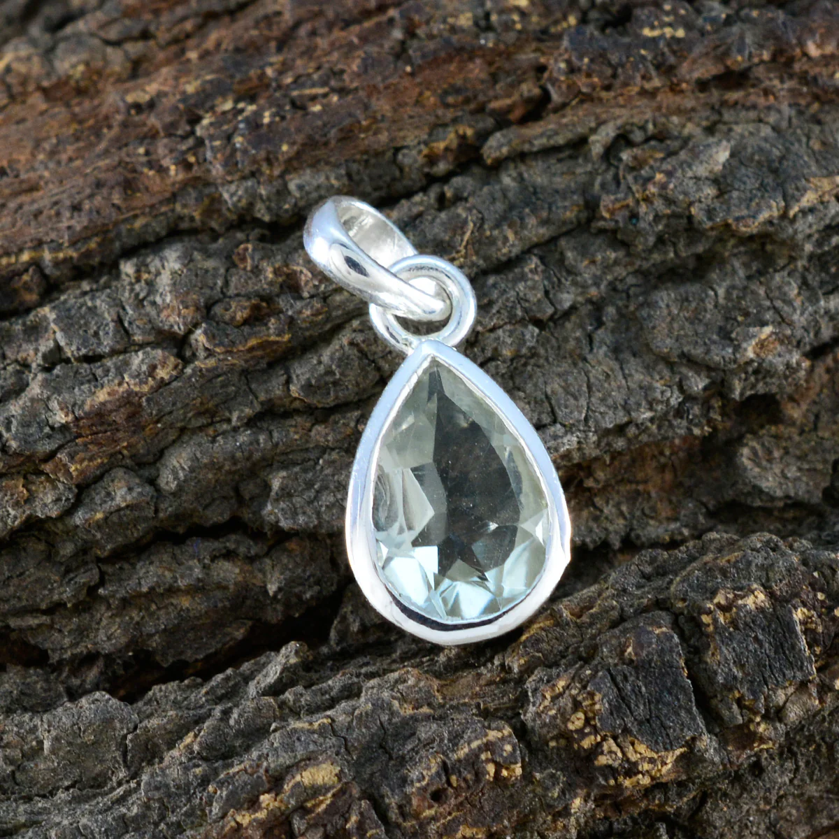 Green Amethyst Elegant Japanese Sterling Silver Solitaire Rina Bubble Green Pendant Jewellery - Image 3