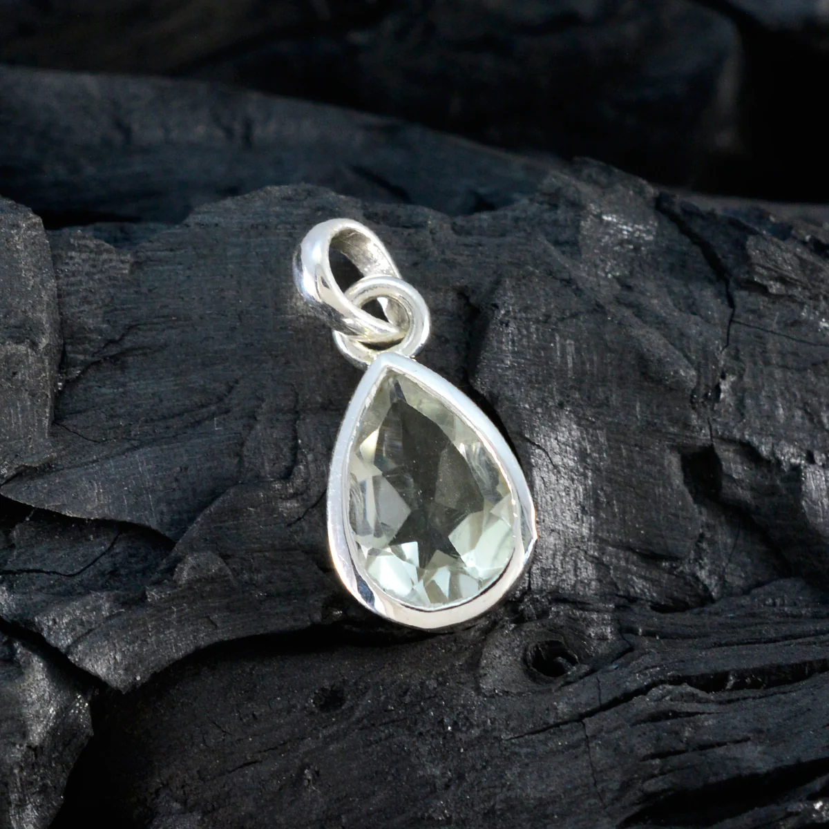 Green Amethyst Elegant Japanese Sterling Silver Solitaire Rina Bubble Green Pendant Jewellery - Image 4