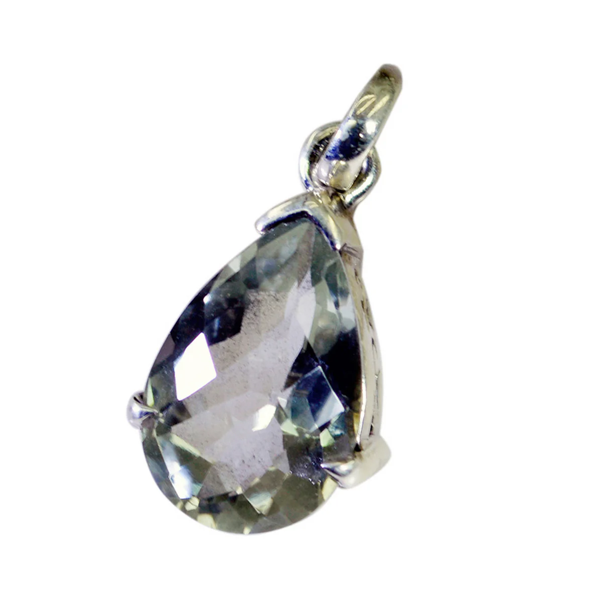Green Amethyst Eye-catching French 92.5 Silver Solitaire Tereza Glamorous Green Pendant Jewellery - Image 3