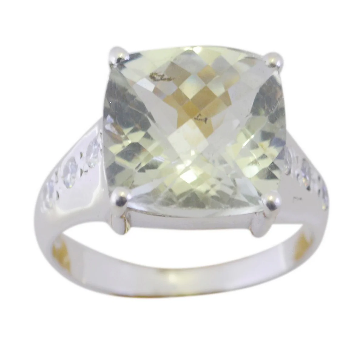 Green Amethyst Halo Moroccan 92.5 Silver Green Gems Versatile Abstract Ring Jewelry