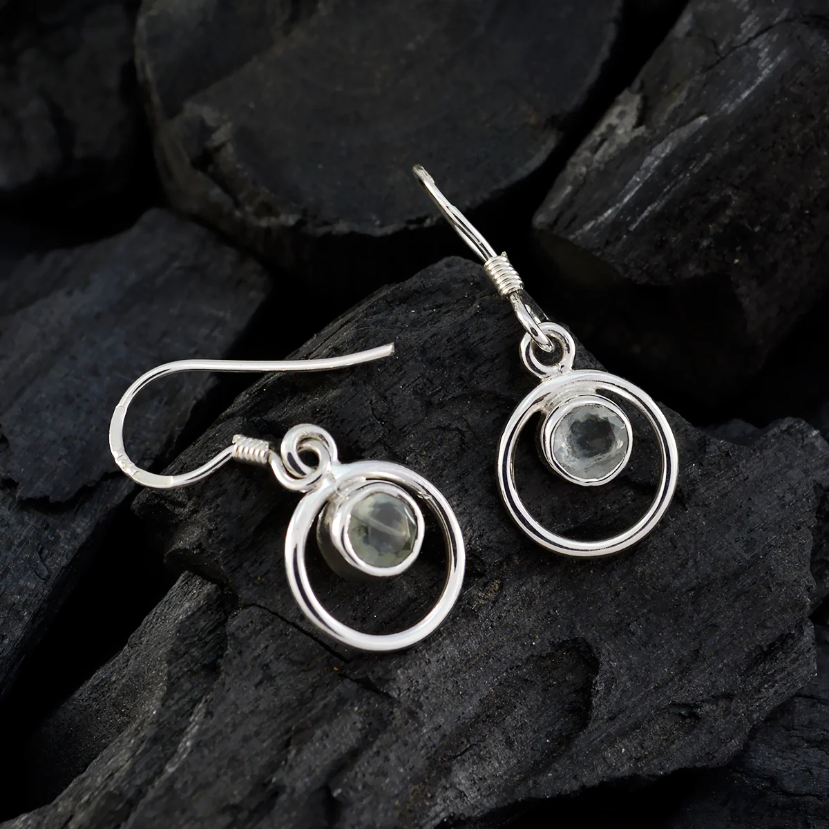 Green Amethyst Mexican Agustina multiple Dangle Green Silver Earring - Image 2