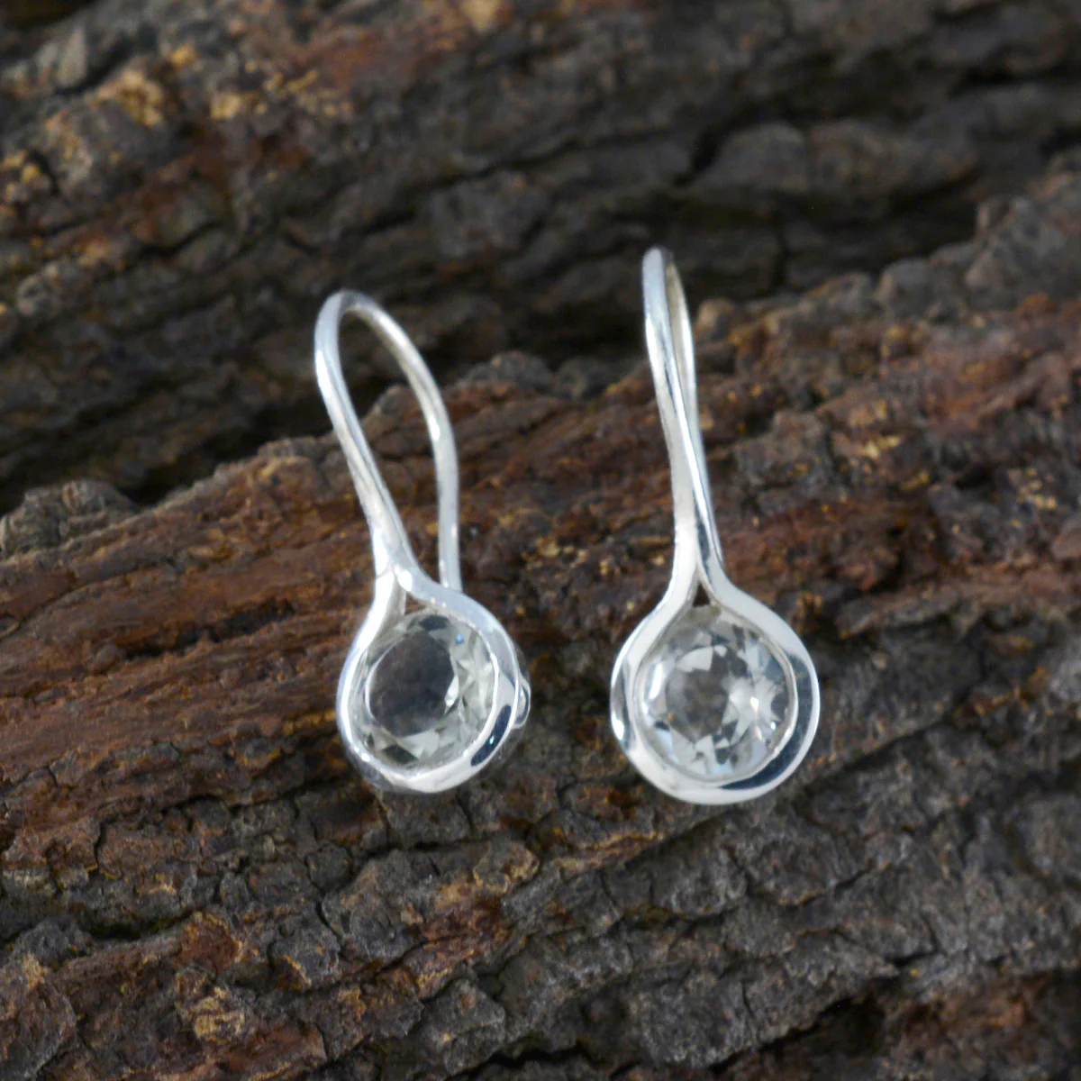 Green Amethyst Russian Ida Solitaire Dangle Green 92.5 Silver Earring - Image 3