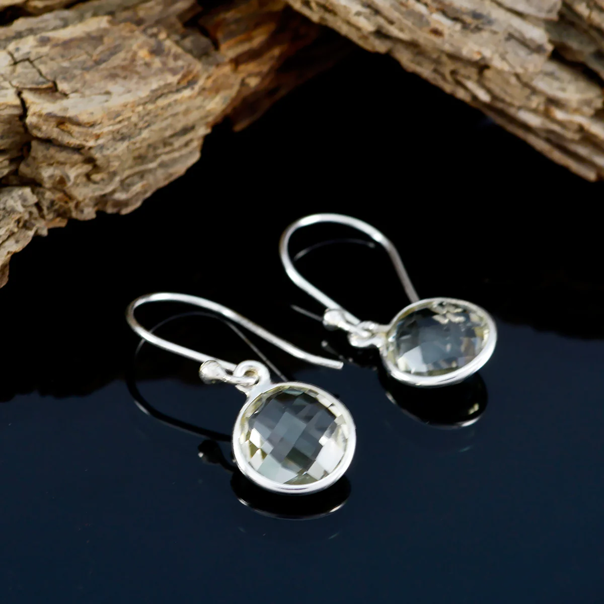 Green Amethyst Russian Sakura multiple Dangle Green 925 Sterling Silver Earring - Image 3