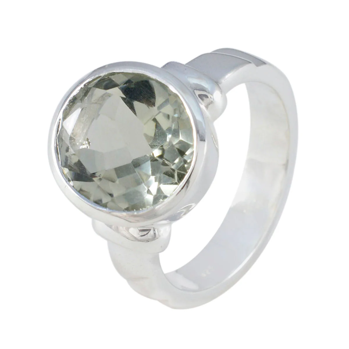 Green Amethyst Solitaire African 925 Silver Green Gems Classic Graceful Ring Jewellery - Image 2