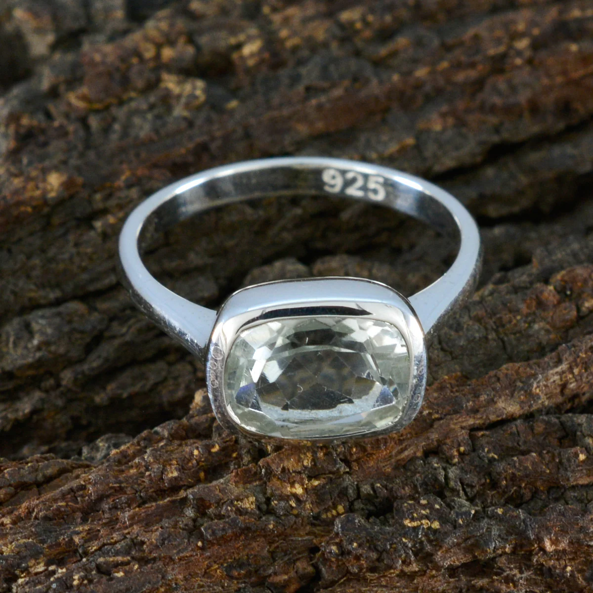 Green Amethyst Solitaire African 925 Silver Green Gemstones Slim Graceful Ring Jewellery - Image 3