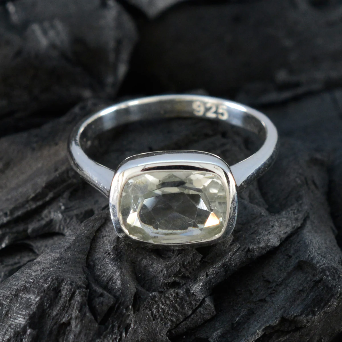 Green Amethyst Solitaire African 925 Silver Green Gemstones Slim Graceful Ring Jewellery - Image 4