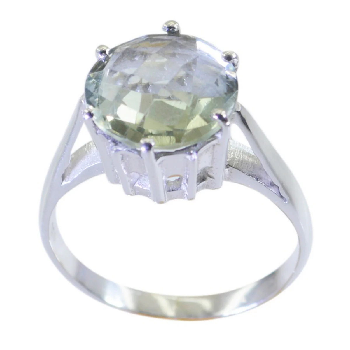 Green Amethyst Solitaire Egyptian Sterling Silver Green Gemstones Slim Fairytale Ring Jewellery - Image 3