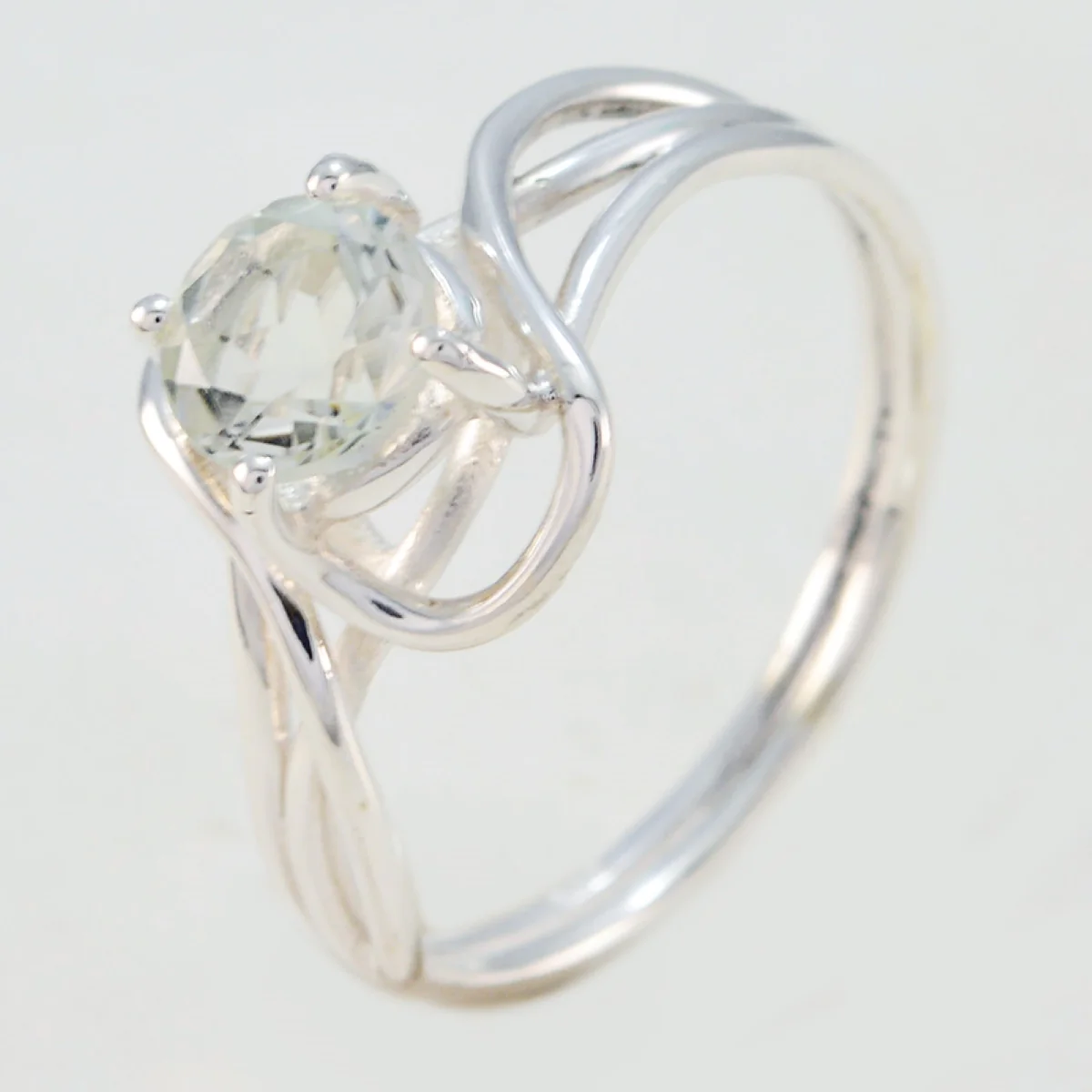 Green Amethyst Solitaire Korean Silver Green Gemstones Delicate Fairytale Ring Jewellery - Image 2