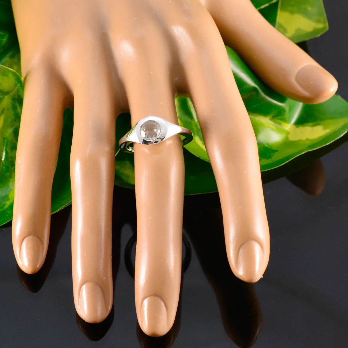 Green Amethyst Solitaire Moroccan 925 Sterling Silver Green Gemstone Featherlight Glamorous Ring Jewelry - Image 5
