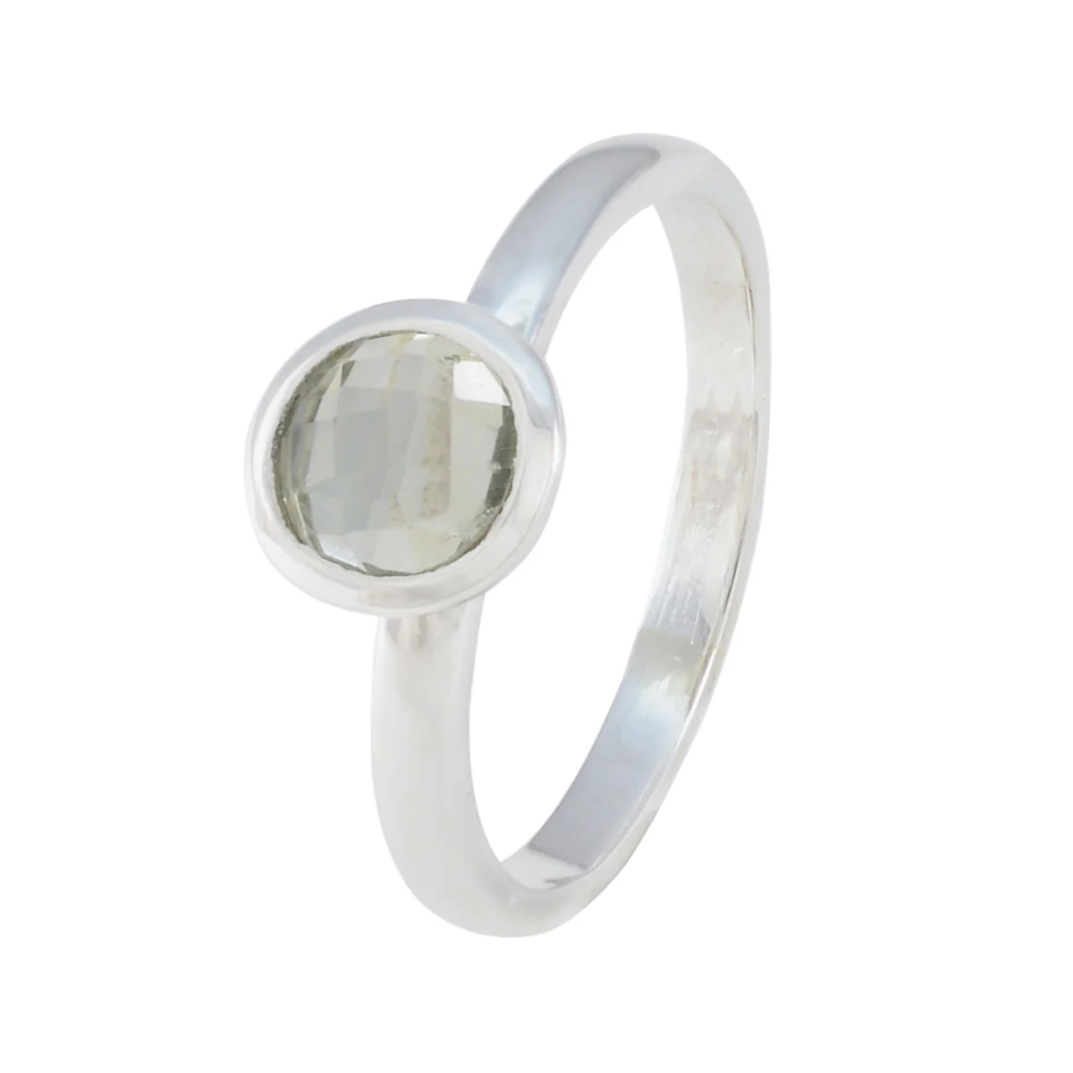 Green Amethyst Solitaire Turkish 925 Silver Green Gemstone Dainty Abstract Ring Jewelry - Image 2