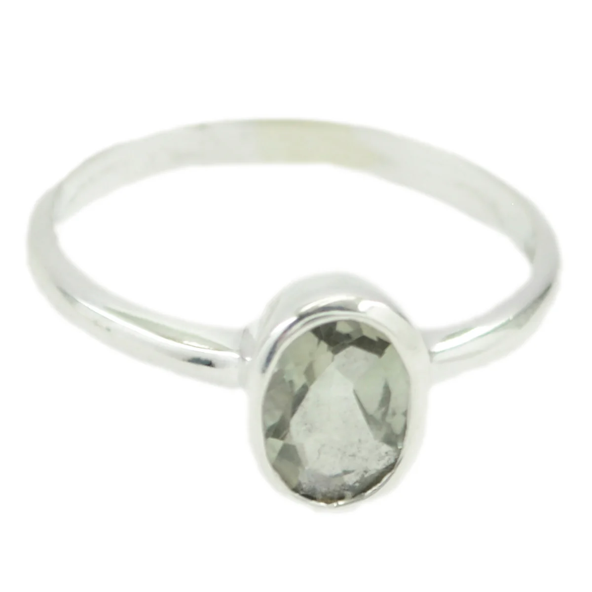 Green Amethyst Solitaire Turkish 925 Silver Green Gemstones Delicate Feminine Ring Jewellery - Image 2