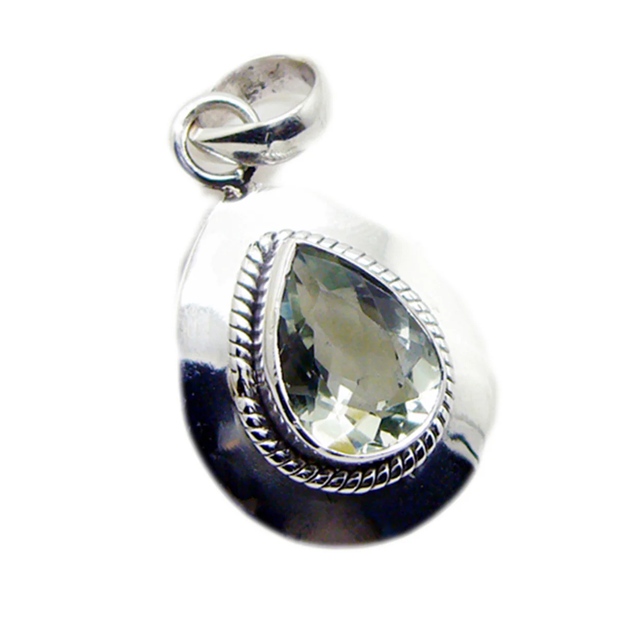 Green Amethyst Statement American 92.5 Silver Solitaire Mia Rope-Wire Green Pendant Jewellery
