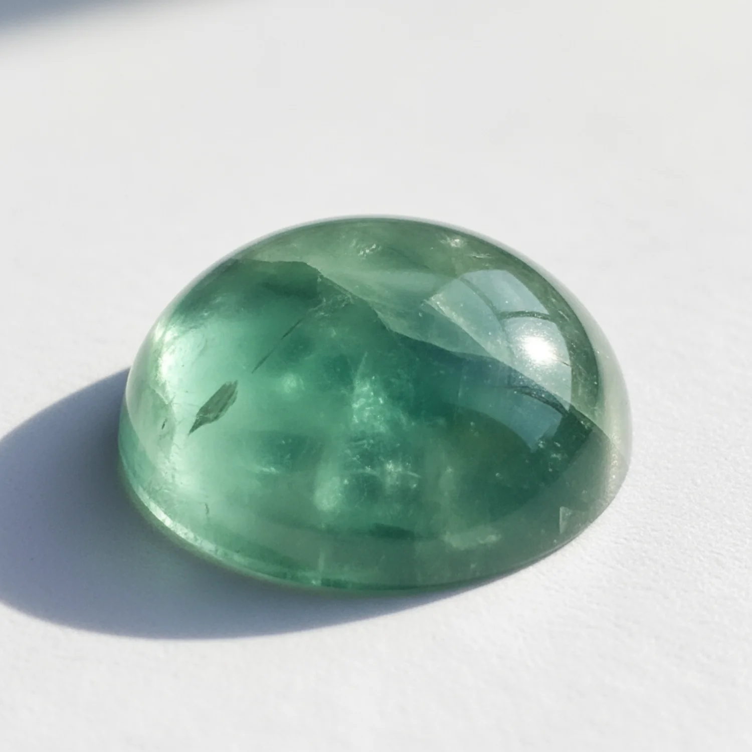 Green Fluorite 1PC Large 10x10 MM Round Cabochon Green Natural semi Precious Loose Gemstone - Image 2