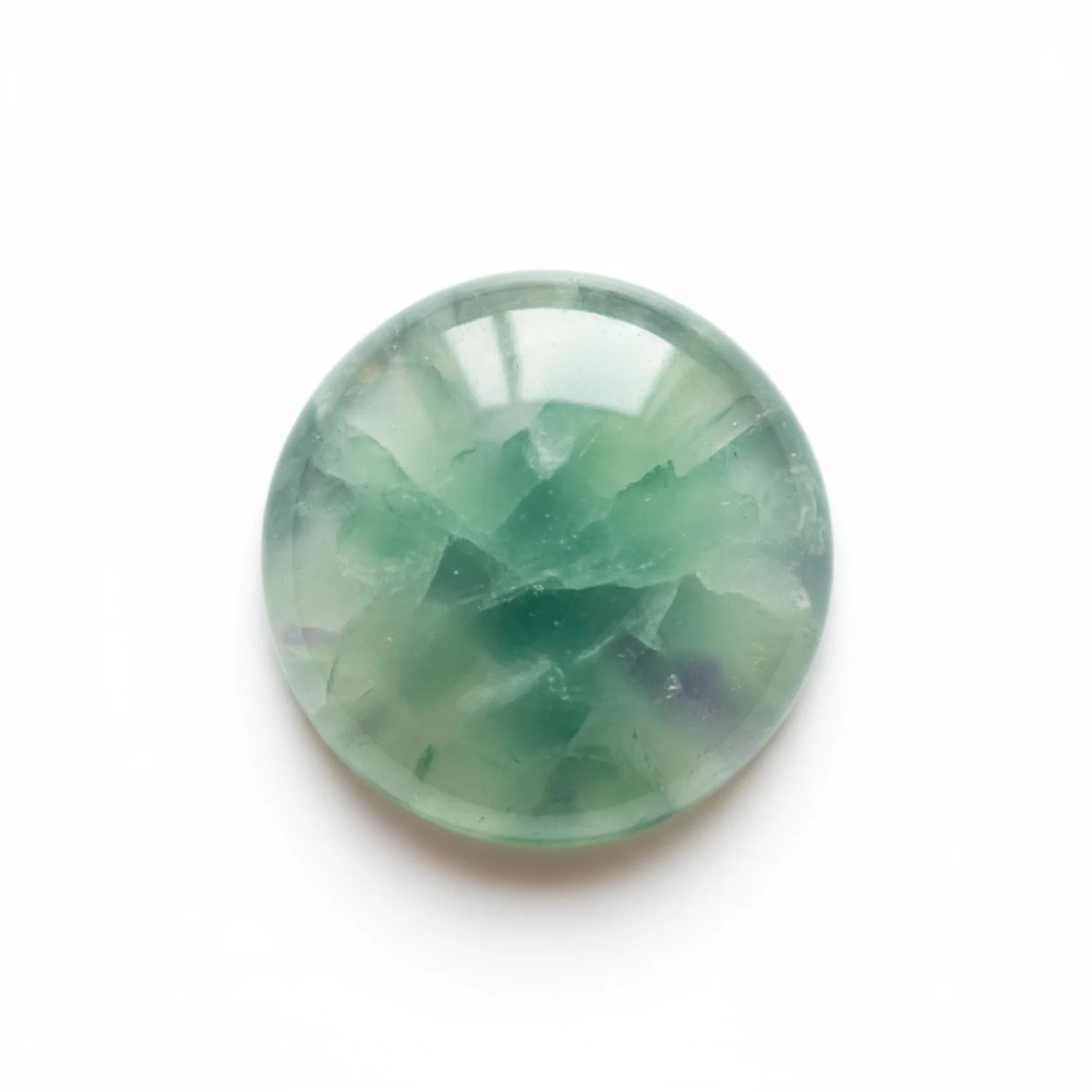 Green Fluorite 1PC Small 7x7 MM Round Cabochon Green Shine semi Precious Precious Gemstone