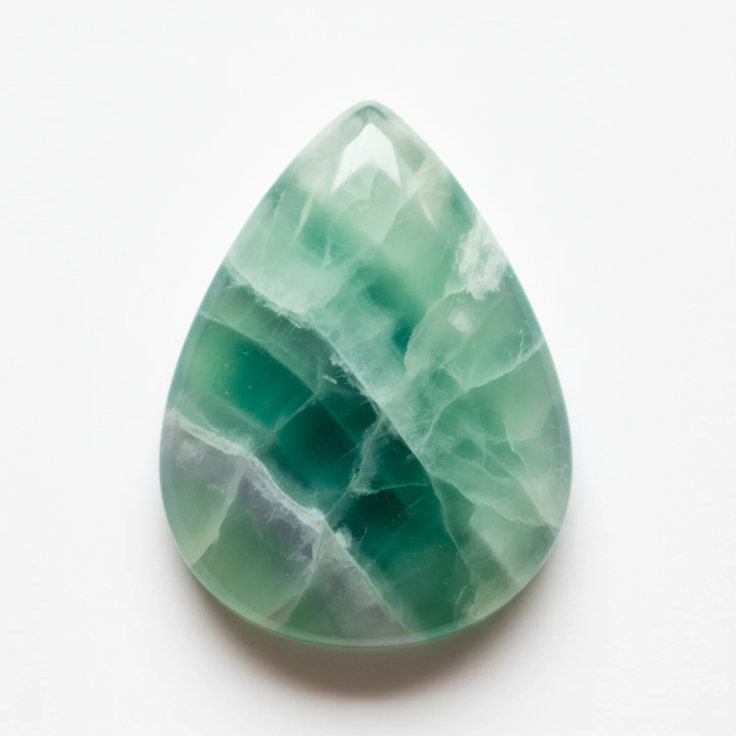 Green Fluorite 1PC Small 7x9 MM Pear Cabochon Green Splendid semi Precious Loose Gemstone - Image 2