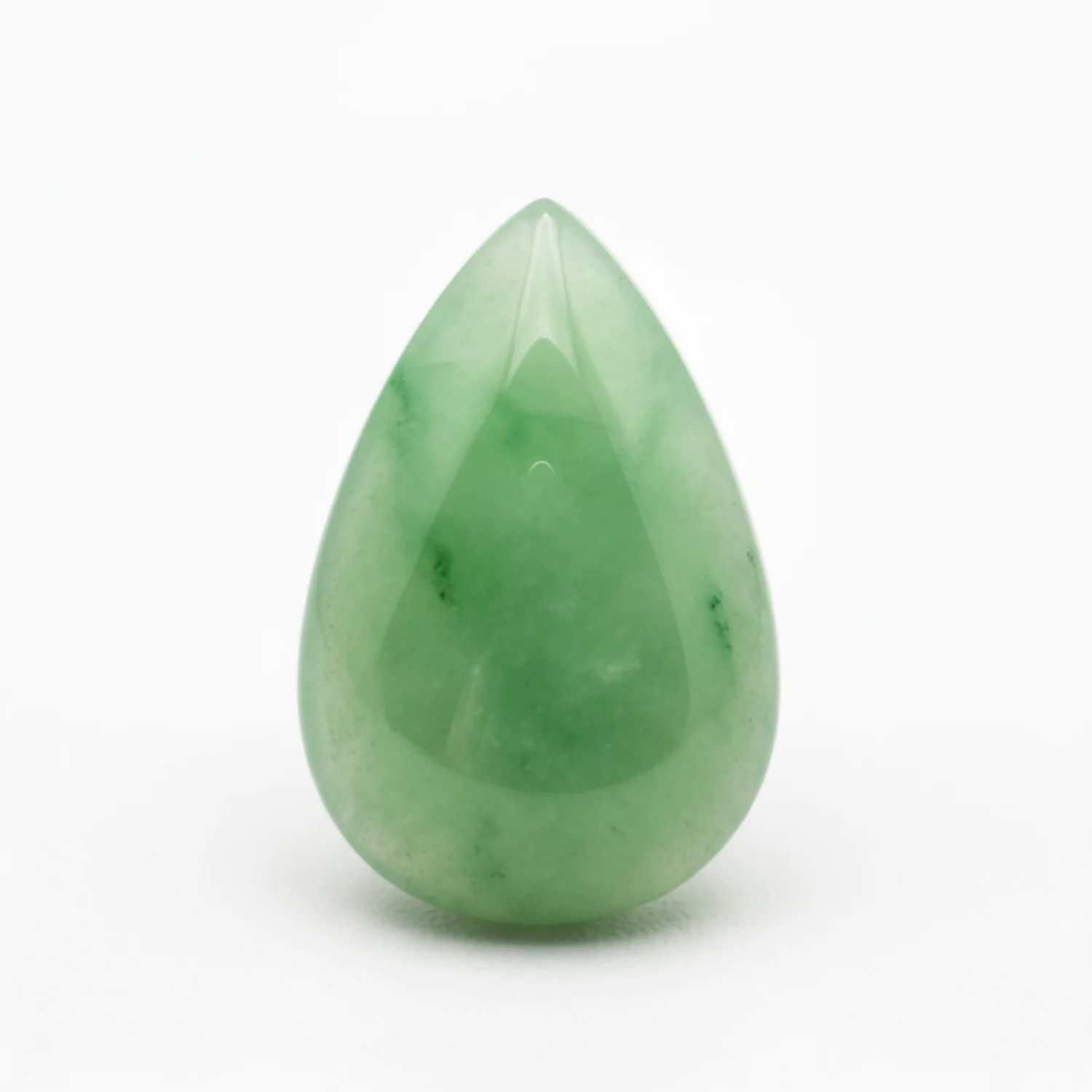Green Jade 1PC Large 9x11 MM Pear Cabochon Green Pure semi Precious Precious Gemstone - Image 2