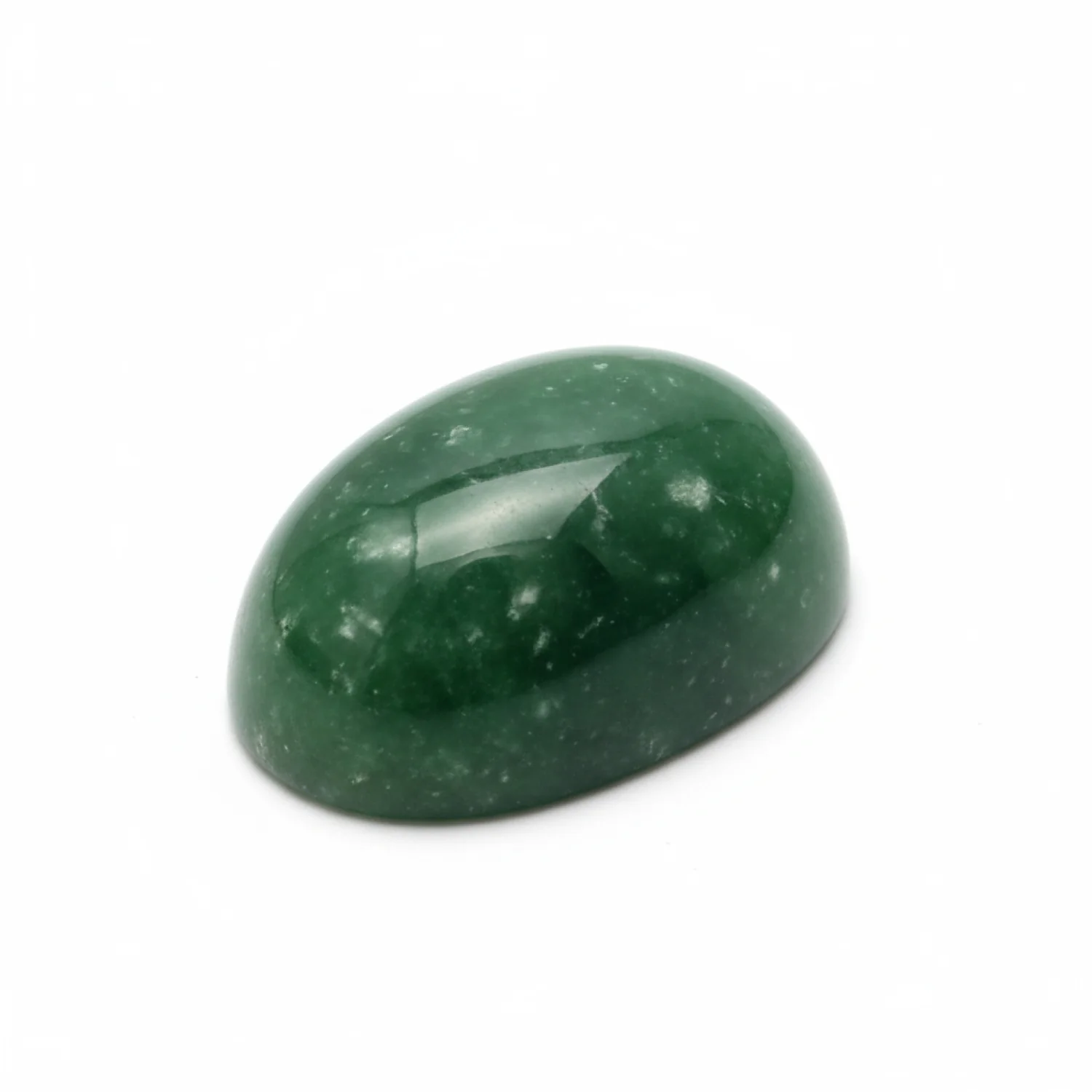 Green Jade 1PC Medium 7x10 MM Oval Cabochon Green Lustrous semi Precious Semi Precious Gemstone - Image 2