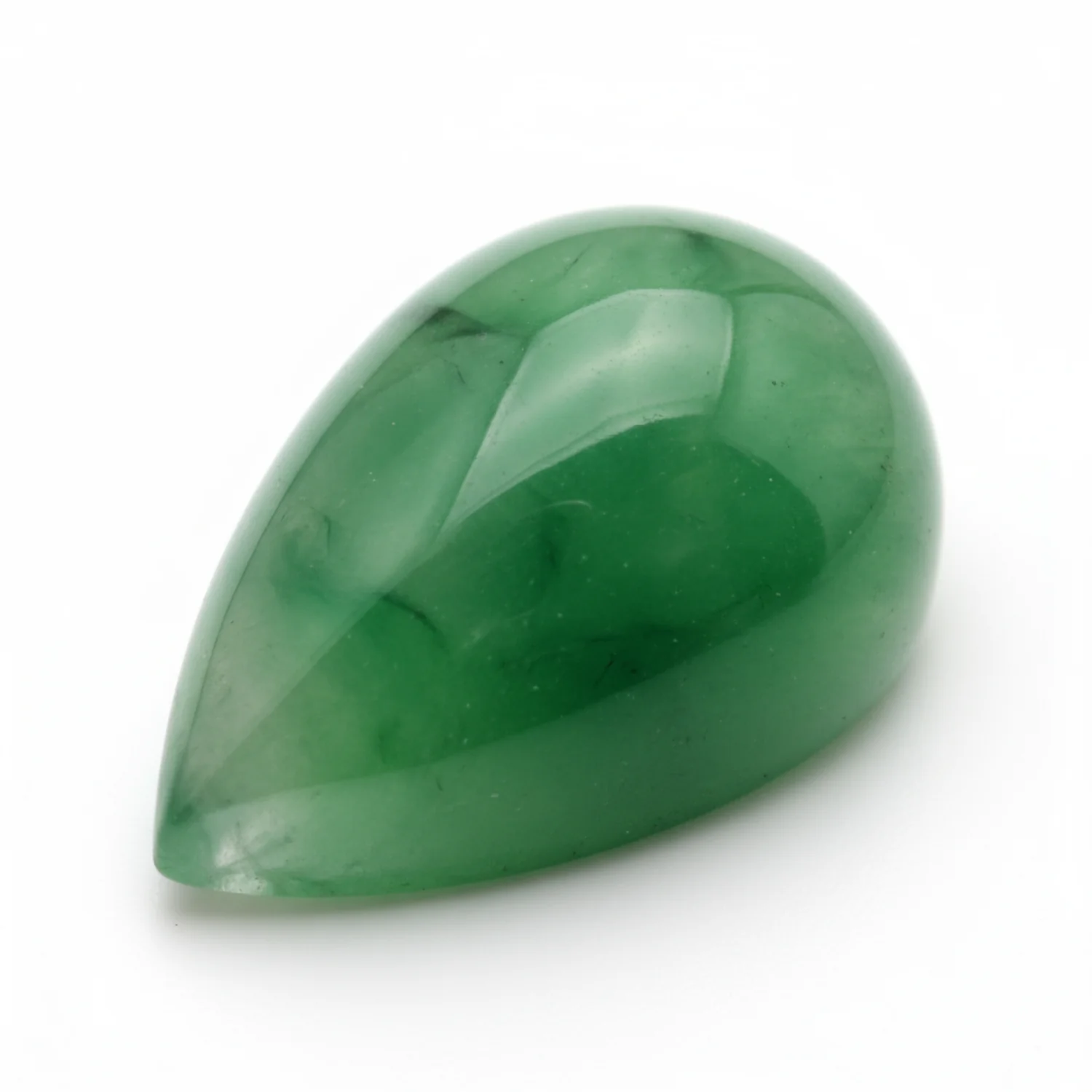 Green Jade 1PC Medium 8x10 MM Pear Cabochon Green Superior semi Precious Semi Precious Gemstone - Image 2