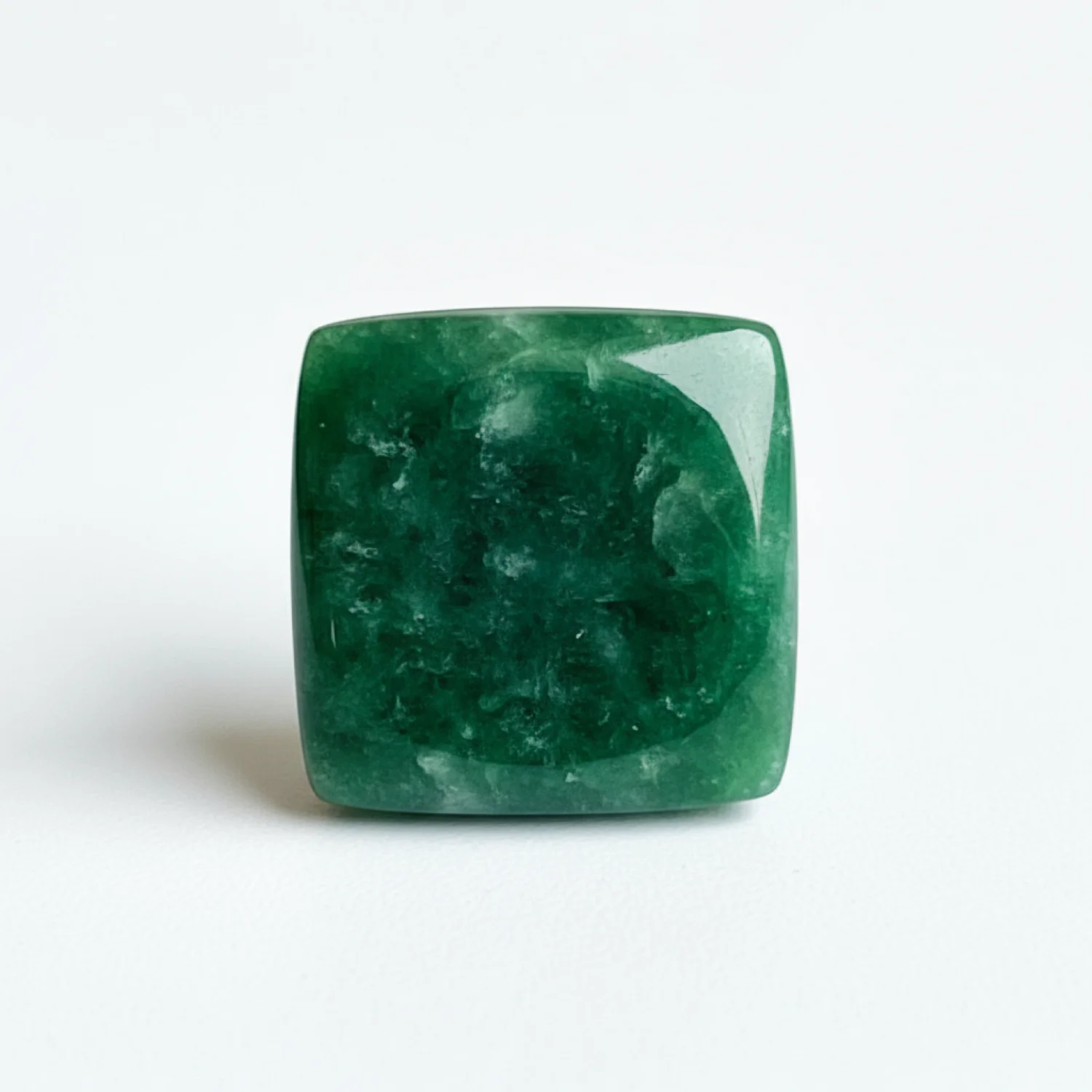 Green Jade 1PC Small 7x7 MM Square Cabochon Green High-Quality semi Precious Loose Gemstones - Image 2