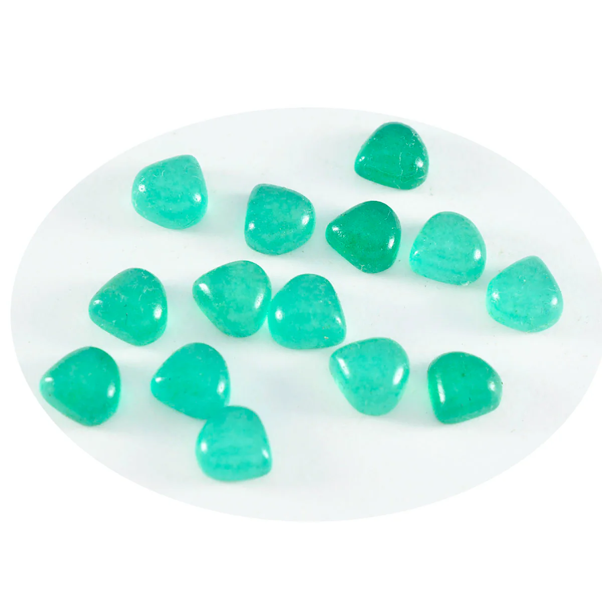 Green Onyx 10PC Tiny 3x3 MM Heart Cabochon Green Polished semi Precious Loose Gemstones